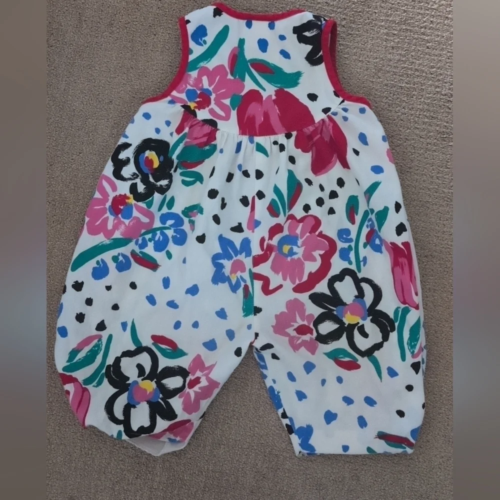 Wee Clancy For Hanna Anderson Multi Colored Floral Girls Romper